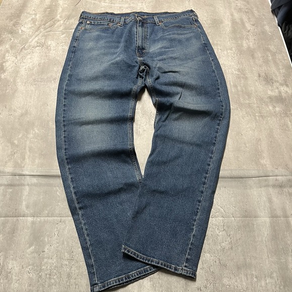 Levis 505 Men's 38 X 32 Reg Fit Blue Jeans Medium Wash Faded Denim Cotton Dad - Picture 1 of 9